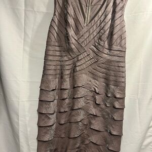 Coldwater Creek Layered Taupe Midi Dress